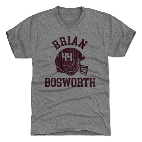 500 LEVEL Brian Bosworth T-Shirt (Premium Men's T-Shirt, X-Large, Tri Gray) - Brian Bosworth Oklahoma Helmet Font