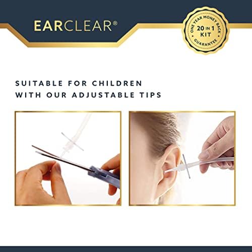 Ear Wax Remover, 20-in-1 Ear Cleaner Kit with Olive Oil Ear Drops for Blocked Ears, Easy Safe & Effective Ear Wax Removal Kit with Ear Syringe Bulb, Ear Irrigation Kit, by EarClear