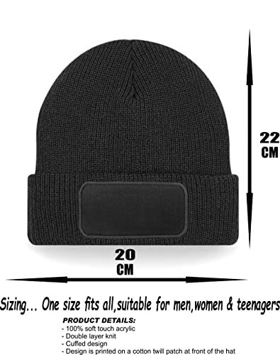 Print4U I Hold My Rod Fishing Beanie Hat Anglers Funny Birthday Unisex Blue - 4