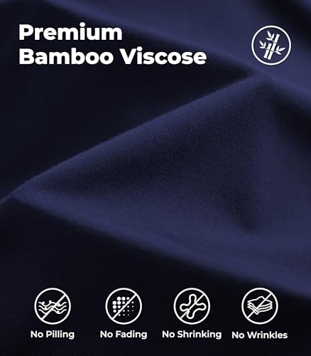 Image of NACHILA Mens Pajamas Set Long Sleeve Henley Sleepwear Top Soft Jogger Pants Pajamas Cool Pjs Set,Viscose Made from Bamboo