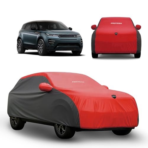 Image of PROTEGO Prime Series India's 1st Anti-Tear Car Cover for Land Rover Evoque | Heavy-Duty, Custom Fit, All Weather | 100% Waterproof, Windproof & Hail Resistant | 2-Year Warranty | Red + Black