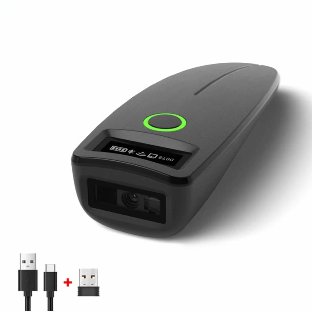 Mini Barcode Scanner, USB Wired/Bluetooth/2.4G Wireless, 1D/2D Scanner, QR/PDF417/EAN13/Data Matrix, For Windows/Android/iOS/MacOS/Linux, 10-25.4 cm Scanning Range