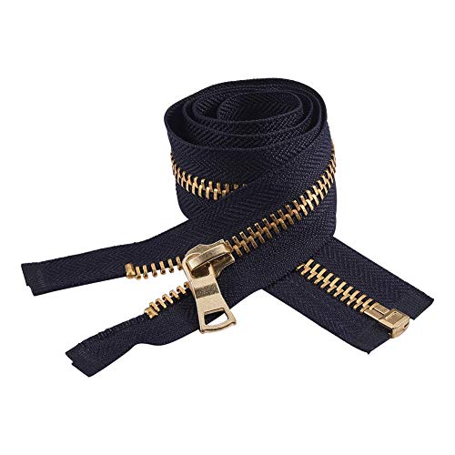 BENECREAT 2 PCS 8# Cremallera Larga Negra Cremallera de Nylón para Bolsos,...