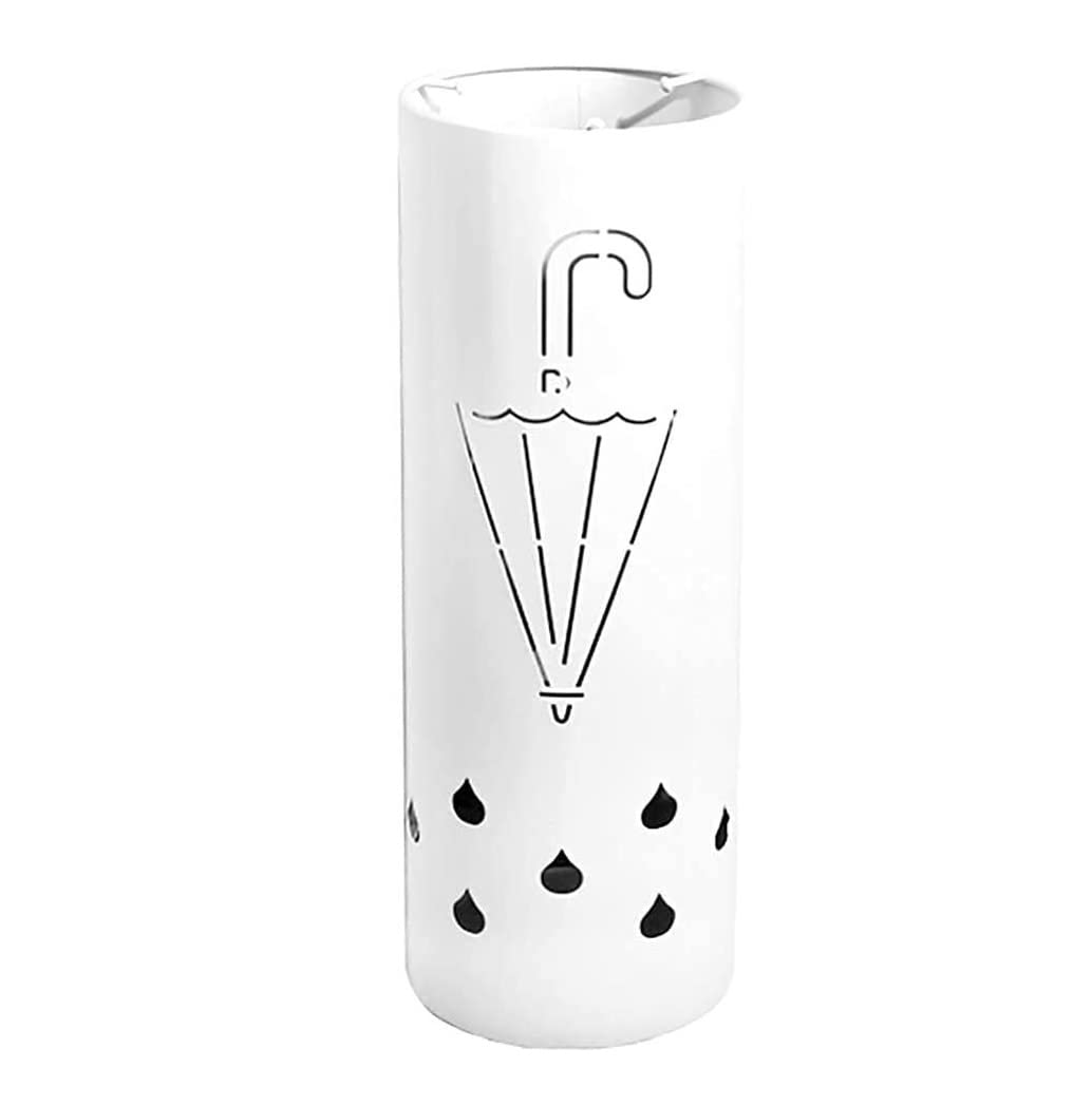 FCXWEVR Modern Round Metal Umbrella Holder with Hooks Stylish Umbrella Rack for Hotels Restaurants Shopping Malls & Home Durable & Space Saving Umbrella Stand