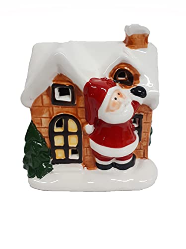 Enfeite de Natal Casinha de Papai Noel em Cerâmica