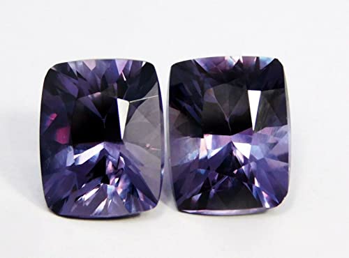 Ramagems Lab Created Alexandrite Loose Gemstone Pair 7 To 9 Cts Each Birthstone Cushion Diamond Cut Certified Alexandrite For Jewelry Making Genuine Healing Energy Crystal #TOP1