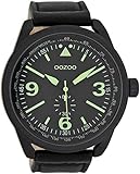 Oozoo Herrenuhr mit Lederband 50 MM Black/Schwarz/Schwarz C7069