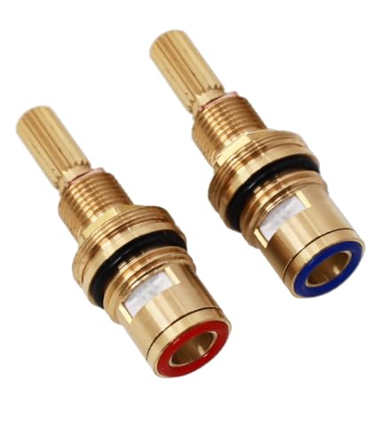Kolidaer Replacement 1-001 & 1-002 Newport Brass Ceramic Valve Cartridge Set, Hot and Cold, Lead-Free, 2-5/8 Inch Height, for Widespread Faucets