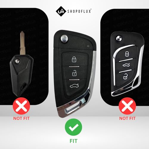 Image of SHOPOFLUX Metal Key Cover Compatible for Xhorse DF Model Universal Remote 3 Button Flip Key