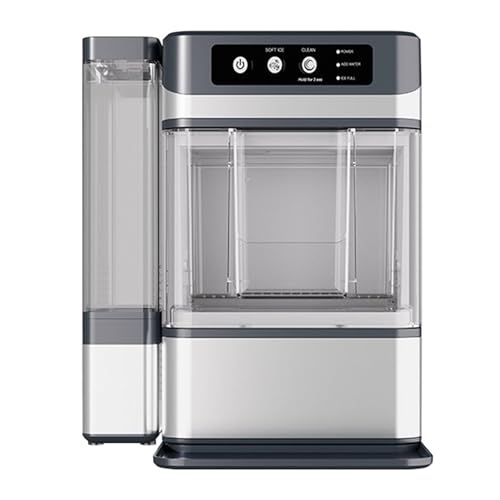 PweKzxt Countertop Nugget Ice Maker, Chewable Pellet Ice Machine with 3L Side Tank, 17kg/24H Output, Self-Cleaning, One-Click Operation, 5-10min Fast Ice