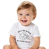 FastDeliveryTees Uncle and Nephew BFF for Life Baby Onesie - Funny Infant One-piece Baby Bodysuits - White Baby Onesie 3-6 Months
