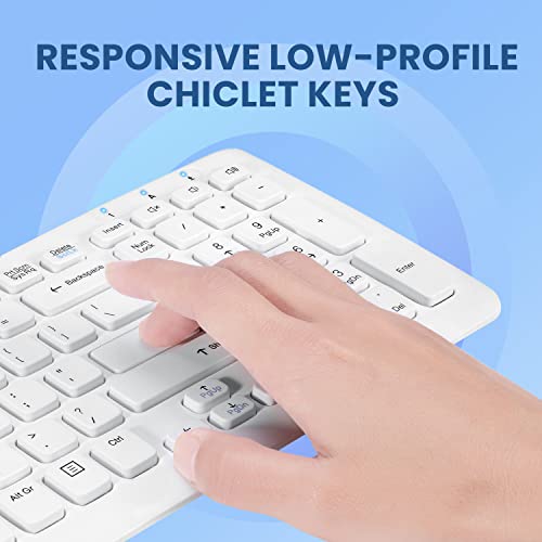 Perixx Periboard-208W Th, Wired Compact Design Usb Keyboard - 15.28X5.39X0.91 Inches With Number Pad - Glossy White - Thai Layout #TOP4