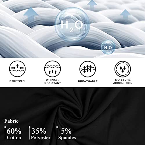 Ceht Mens Polo Shirts Long Sleeve Cotton Golf Shirts For Men Slim Fit Casual Tops Black #TOP4