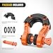 Nilight Heavy Duty Mega D-Ring Shackles(2 Pack) 68,000 lb Break Strength(17,000 lb WLL) w/ 7/8″ Screw Pin & Washers, Forged Steel Off-Road Recovery Shackles for Tow Strap & Winch Gear, Orange