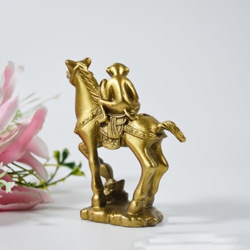 Estatua de Mono Feng Shui Montando Caballo en Bronce miniatura 5