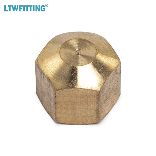 Ltwfitting 1/4-Inch Brass Compression Cap Stop Valve Cap,Brass Compression Fitting(Pack Of 10) #TOP2
