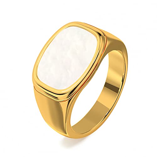 YeGieonr Gold Rings for Women Trendy Non-tarnish Chunky Gold Plated Ring, Waterproof Stainless Steel Gold Jewelry Gift