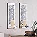 Pibeyer Crystal Crush Diamond Wall Candle holder set of 2, Rectangle Silver Mirrored Candle Sconces, Home Wall decoration for Living Room,Dining Room & Bedroom