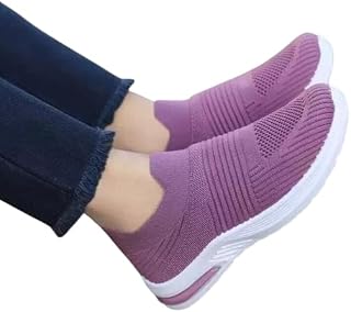 Memory Foam Women's Casual Knitted Slip-on Belly Shoes | Comfortable, Breathable, Lightweight|SL_13 Price In India