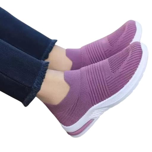 Memory Foam Women's Casual Knitted Slip-on Belly Shoes | Comfortable, Breathable, Lightweight|SL_13