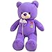 AJAMQ Grande Orsacchiotto, Gigante Orso di Peluche Farcito Giocattolo Bambini Cuore Regalo di Compleanno Teddi Orso con Ricamo Ti Amo per Sempre,Viola,90CM
