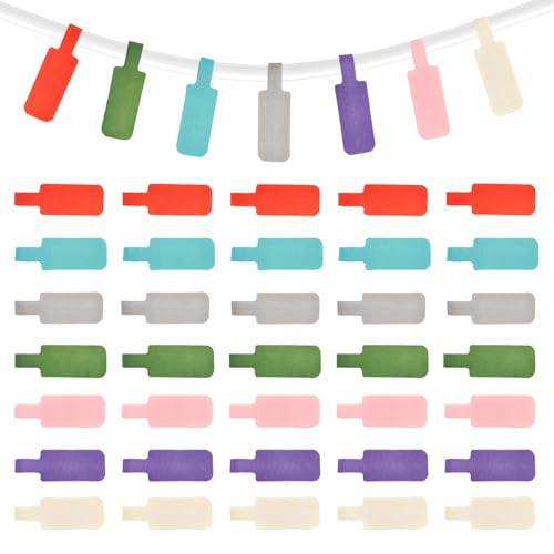 35 Stück Kabeletiketten Wiederverwendbar, Mehrfarbige Leer Beschreibbar Kabel-Etiketten 4 cm x 2 cm Schreibfläche Beschriftung Kabelmarkierung Zum Identifizierung Kabel Drähten Mehrfarbig