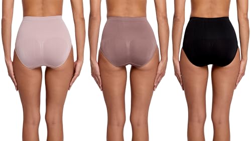 Image of Skinnygirl Women's High Waist Tummy Control Seamless Shaping Briefs, 3-Pack