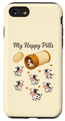 Funny Cow My Happy Pills D j̎q ̎q LbY X}zP[X iPhone SE (2020) / 7 / 8 p