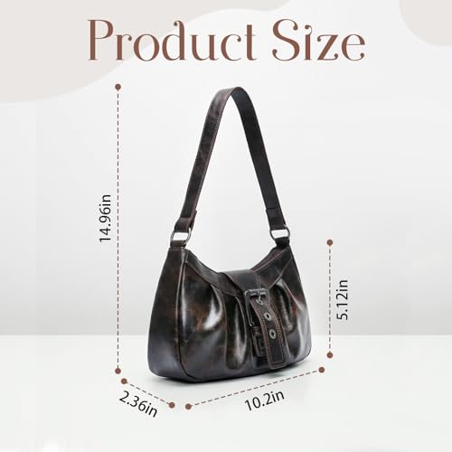 Image of Shoulder Bag for Women, Y2k Purse Top Handle Shoulder Bag Buckle Punk Hobo Clutch Purses Bags