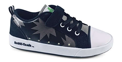 Bobbi-Toads Light-Ups 4BOOMZ Cross-Over Sneakers, Size Toddler 8 Black/Dark Grey