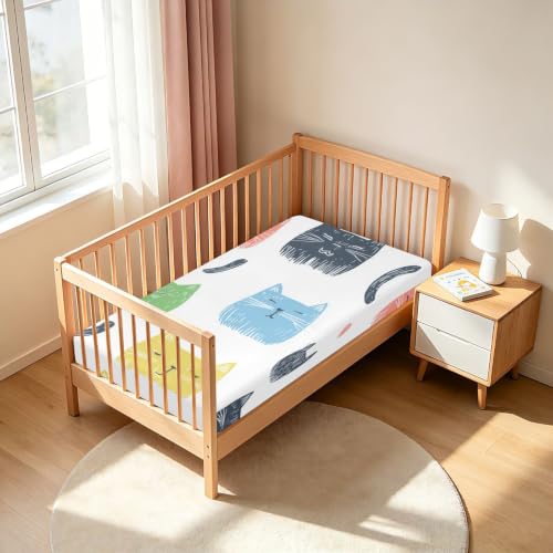 Drap-housse imperméable chat pastel pour de douces nuits bébé - 7