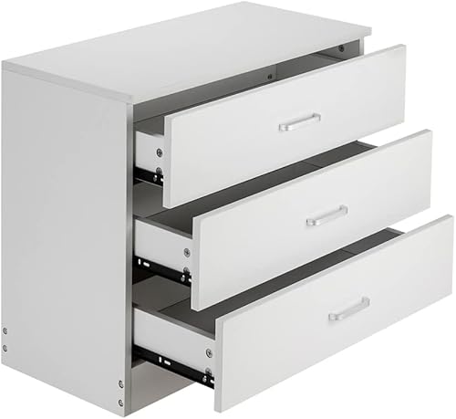 Miniatura 5 de WOW PIONEER Mesita de noche de 3 cajones, armario de almacenamiento, cómoda de noche, diseño elegante, decoración del hogar, unidad de