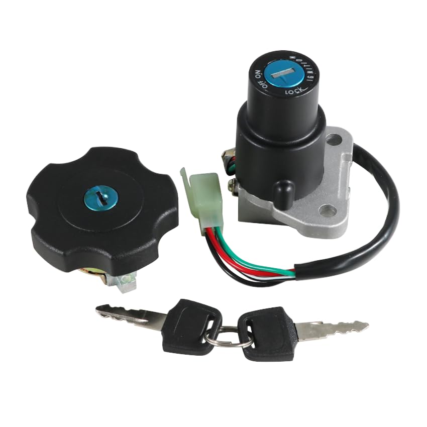 Ignition Switch Fuel Gas Cap Seat Lock Keys Replacement Kit for Yamaha TW200 2003-2017 / DT200 DT200R 1991-1994, for Yamaha XT225 Serow 225 / XT600 1990-1995