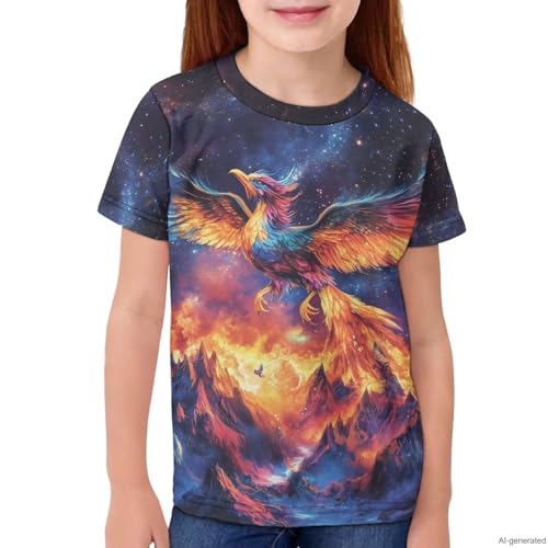 Image of WELLFLYHOM Kids Tshirts Girls Boys Short Sleeve Crewneck Tees Shirts Casual Sport Pullover Tops Size 3-16 Years