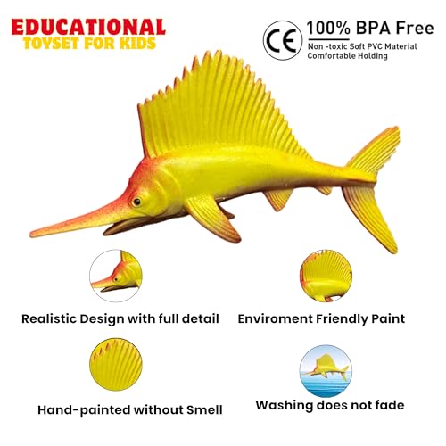 Image of Fish toys for kids -Realistic Ocean Underwater Animals Figures Toy Playset 12PCS Water Animal Figurine Toys Set for Boys and Girls Birthday Gifts for Children Decoration Educational & Learning Items