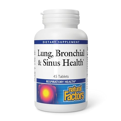 Lung Bronchial & Sinus Health by Natural Factors Natural Supplement for Respiratory Health and Easy Breathing 45 tablets (45 servings)