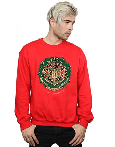 Harry Potter Men's Christmas Wreath Sweatshirt Large Red