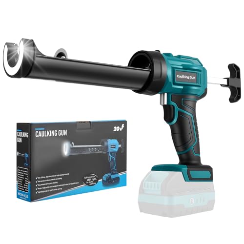 Image of Battery Cartridge Gun Compatible with Makita 18 V, Electric Caulking Gun with Anti-Drip, LED Light, 4 Speeds, Silicone Gun (No Battery)