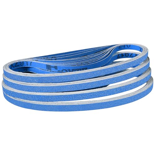 Sruhrak Sanding Belt 9 x 533 mm 40Pcs Zirconia Sander Belts 40/60/80/120/180/240 Grits Compatible with Belt Sander for Metal Polishing, Woodworking, Derusting