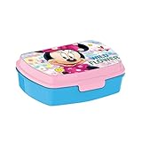 Sandwichera Rectangular Multicolor - Minnie - Fiambrera Porta Merienda - Ideal para Niños y Niñas - Dimensiones ‎20x8x5 cm