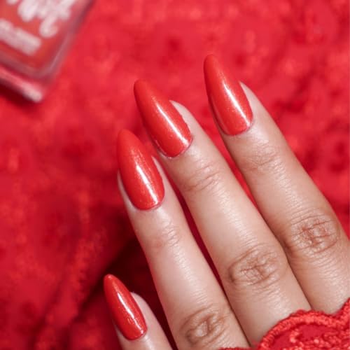 Image of Nails & More Red Metallic Nail Polish, Argan Oil-Infused Gel Shine, Shiny Red Nails, High-Impact Color | 10ml