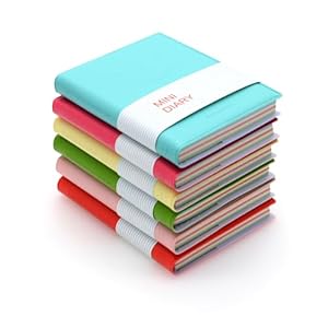 QUMENEY 6 STÜCKE Mini Klein Notizbuch Tragbares Tagebuch Notizbuch Personalisiert Memo mit PU-Lederhülle 10,5 x 8 cm/4 x 3 Zoll, 100 Seiten (6 Farben)