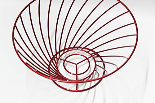 Lonovel Countertop Fruit Basket Holder,Wire Cup Shape Decorative Fruit Serving Bowl Modern Fruit Stand Kitchen Storage For Orange Banana Apple Cup-Coffee Vegetables Household Items,3 Colors (Ruby Red) #TOP4