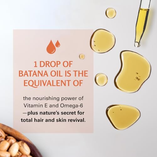 Image of M3 Naturals Vegan Batana Oil | Unrefined Batana Oil for Hair & Skin | Supports Healthy Skin & Collagen Production | 100% Pure Batana & Non-GMO | 2 FL OZ (59 ML)