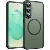 TOCOL Magnetic for Samsung Galaxy S25 Case, Upgraded Full Camera Protection, Compatible with Magsafe, Drop Protection Slime Clear Back Cover for Samsung Galaxy S25 6.2-Inch (Alpine Green)