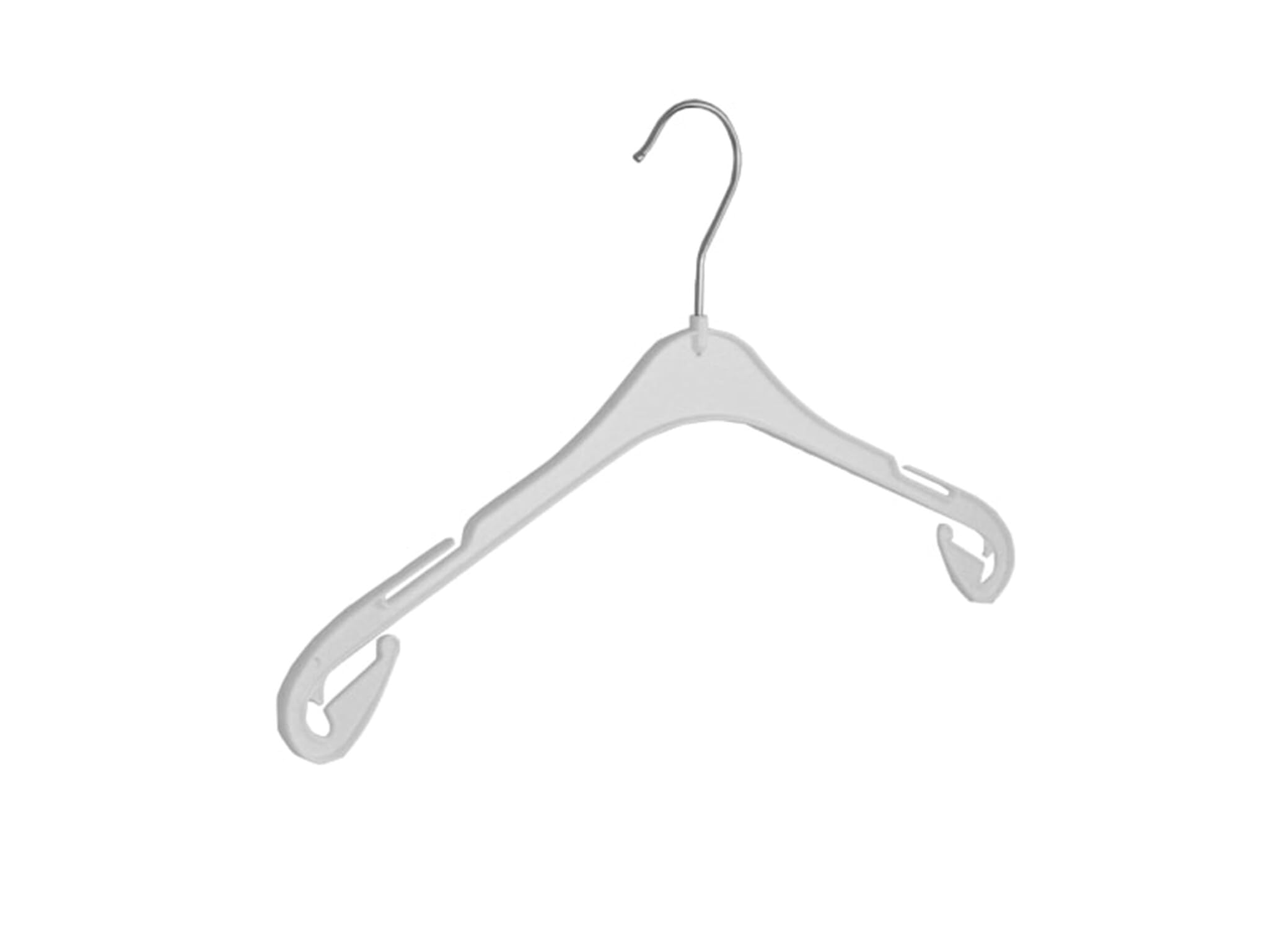 Kleiderbügel, Hemdenbügel, Blusenbügel, 60er Set, Kunststoff, Weiß, Rockkerben, Bluse, Shirt, Hemd, Jacke, Rock, 360° Drehbarer Haken, 38 cm (T38_01/60)