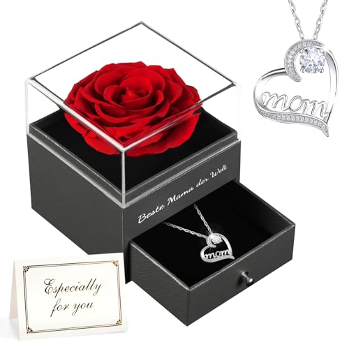 Mother's Day Gift Best Mum in the World - Gift for Mum, Eternal Real Rose Forever Rose Flowers for Women, Best Mum in the World, Sweet Gifts for Mum, Nan, Grandma, Mother's Day, Birthday Gifts