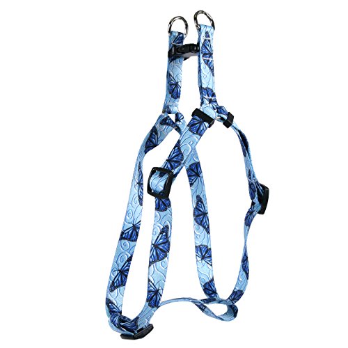 Image of Yellow Dog Design Blue Butterfly Swirl Step-in Dog Harness, X-Small