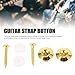 Gold Metal Guitar Strap Button Locking Secure Lock Universal Guitar Strap End Pins for Acoustic, Electric, Bass, Ukulele with Stylish Aesthetics, Easy Replacement Design