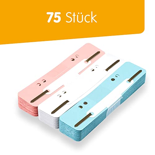 perfect line • 75 Filing Strips Cardboard, Recycled Cardboard, 250 g/m², Made in Germany (White, Pink, Light Blue) - Image 2